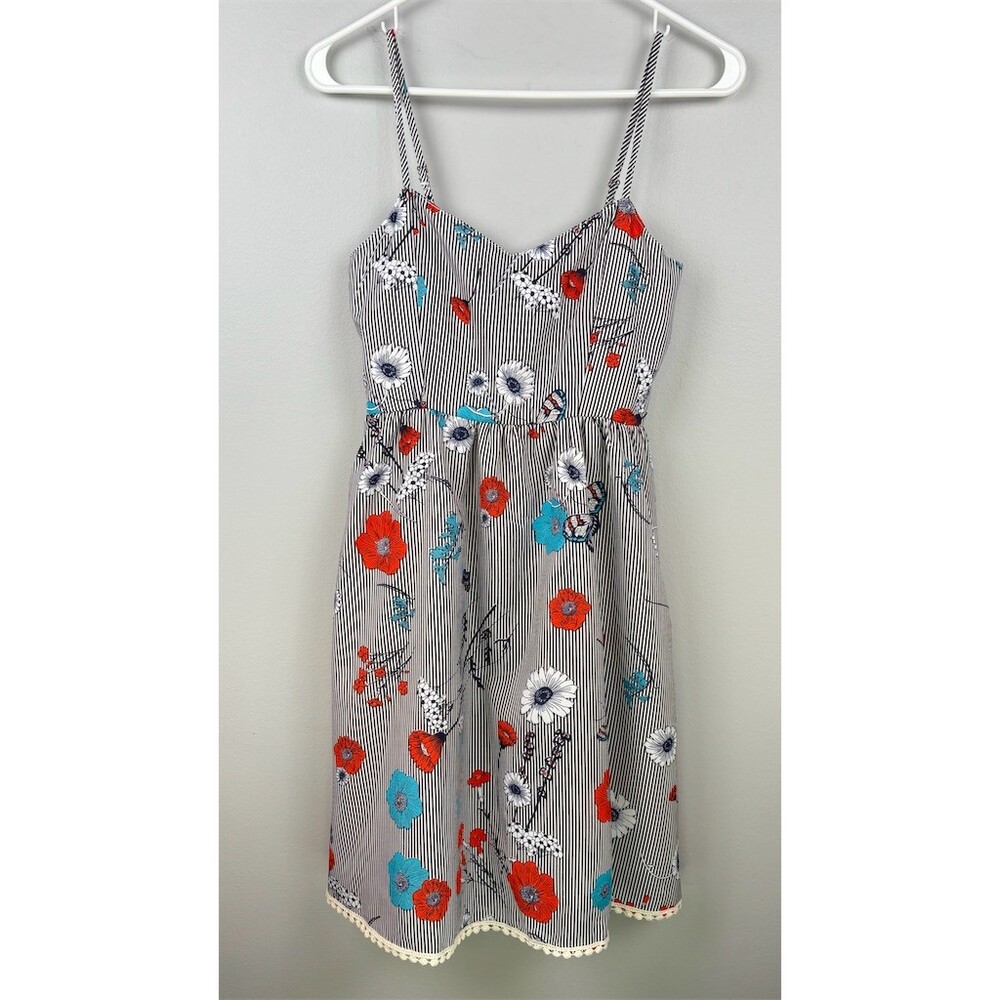 Hayden Los Angeles Sundress Womens Size S Multicolor Floral Stripe Midi Dress